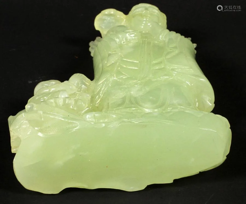 CHINESE JADE QUAN YIN CARVING, H …