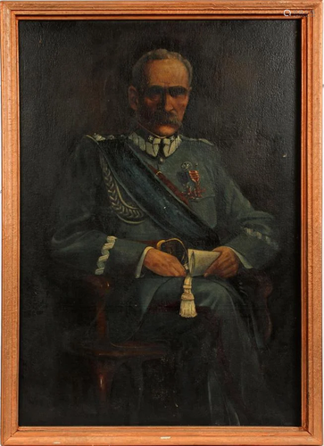 POLISH MILITARY OIL ON CANVAS, PORTRAIT