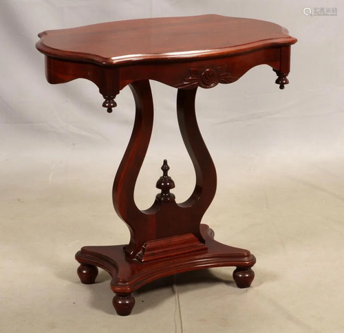 HARP FORM, MAHOGANY PEDESTAL T…