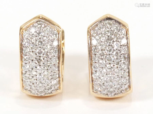 DIAMOND, GOLD HUGGIE EARINGS , PR. T…