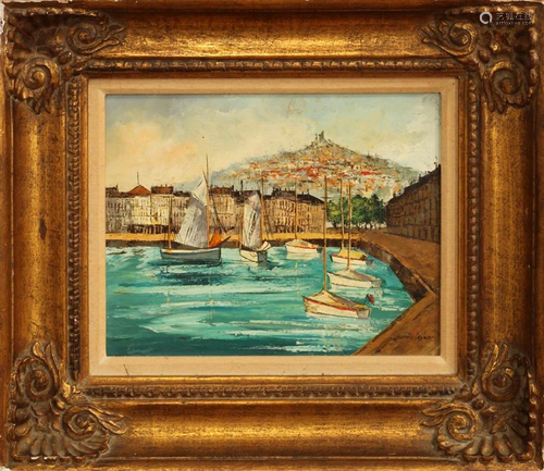 HARRY WIESNER, OIL ON BOARD, SAILBOATS