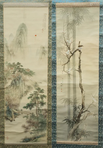 JAPANESE HAND PAINTED SCROLLS, CIRCA…