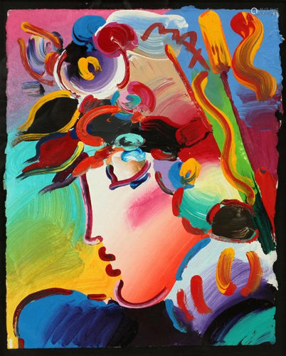 PETER MAX ACRYLIC ON PAPER, 