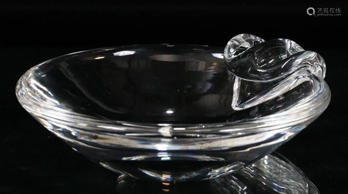 STEUBEN GLASS DISH, H 1.5