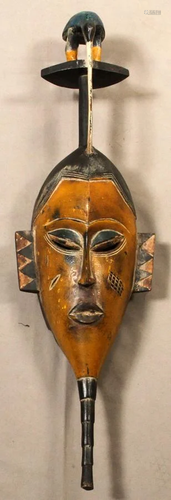 AFRICAN CARVED WOOD MASK, 20TH C, …