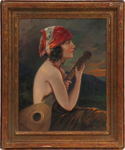 L. HAUSER, OIL ON CANVAS, 1923, BUD…