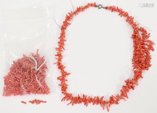 NATURAL SEA CORAL NECKLACE AND B…