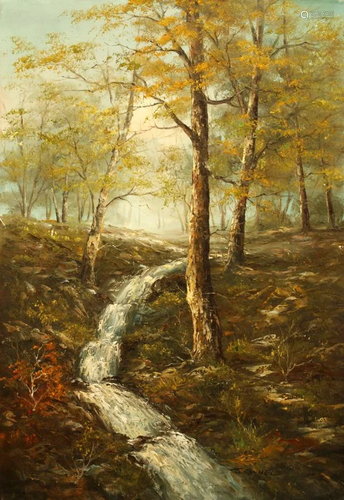 SAMUEL OIL ON CANVAS, STREAM IN FOR…