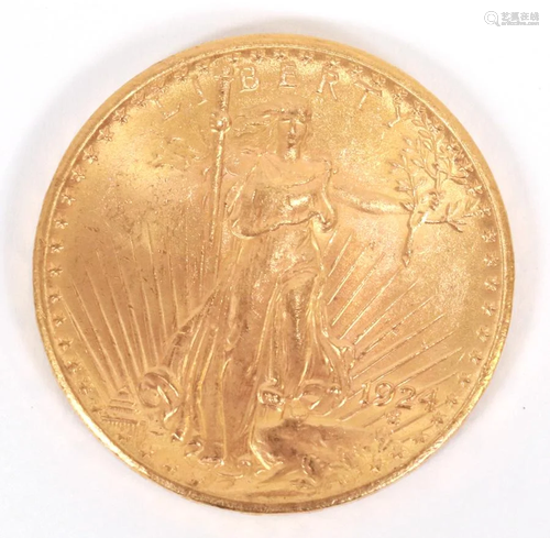 $20.00 LIBERTY GOLD COIN, 1924