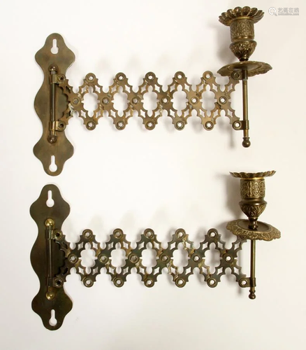 BRASS EXTENDING SCONCES, P…