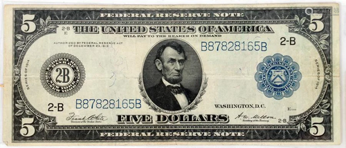 U.S. LARGE FED. $5.DOLLAR PAPER-CURRE…