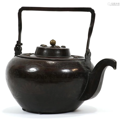 JAPANESE, BRONZE TEAPOT, C. 189…