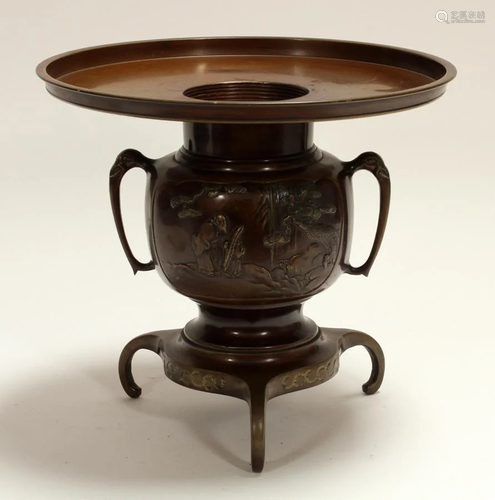 JAPANESE BRONZE USUBATA VASE, …