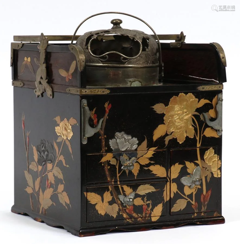 JAPANESE LAQUER TEA CADDY H 7