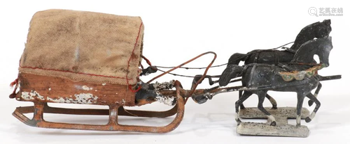 TOY HORSE DRAWN SLED COVERED …