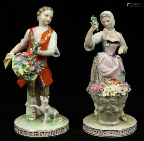 DRESDEN PORCELAIN FIGURES, 2 P…