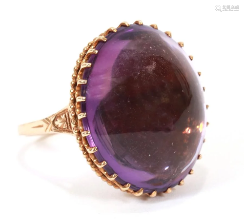 CABOCHON AMETHYST RING, SIZE: 1…