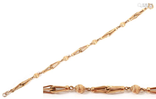 18KT GOLD LINK BRACELET, L 8.5