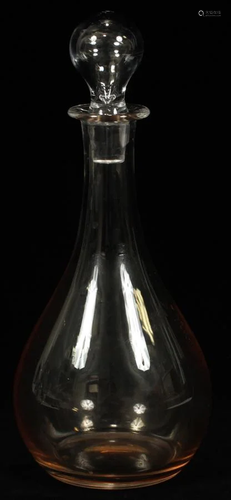 VAL ST. LAMBERT CRYSTAL DECANTER, H 12