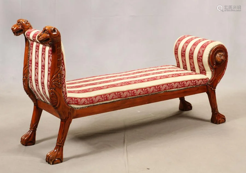 EGYPTIAN REVIVAL STYLE BENCH, H …