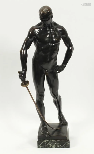 HUGO LEDERER BRONZE SCULPTURE, H 2…