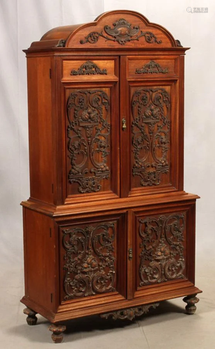 GOTHIC REVIVAL, WALNUT CABINET SECRE…