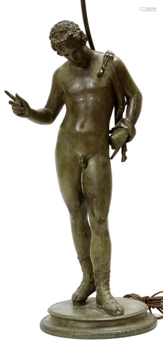 SPELTER SCULPTURE NARCISSUS, …