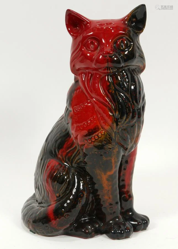 ROYAL DOULTON PORCELAIN FLAMBE CAT, …