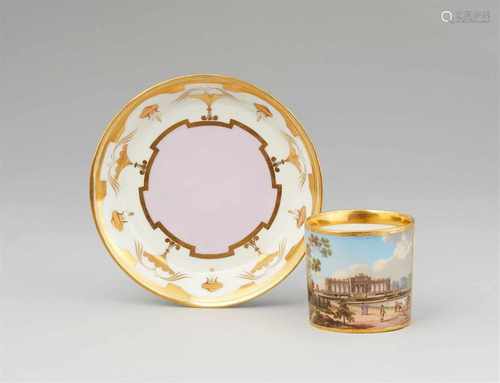 A Vienna porcelain cup and saucer 