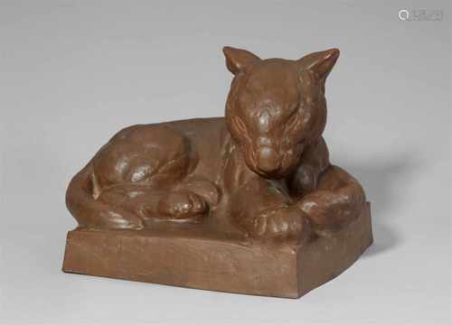 Cub LionBöttger stoneware. Model A1050. Stamped 