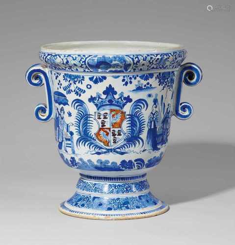 A rare Berlin faience orange planter with the coat of arms of the von Morenthal familyLarge, bell-