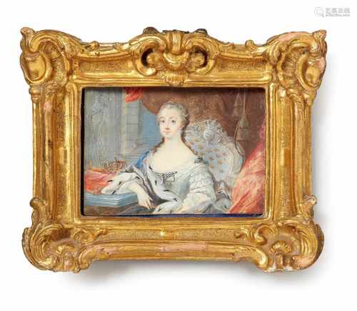 A portrait miniature of Queen Luisa Ulrika of SwedenGouache on card. Finely painted portrait of