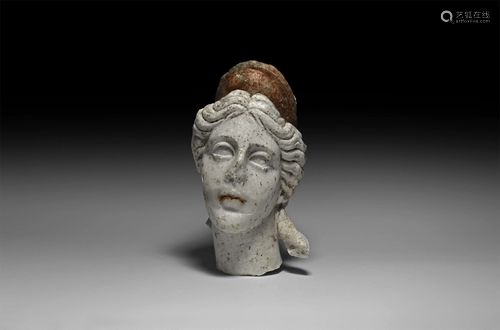 Roman Marble Head of a Goddess