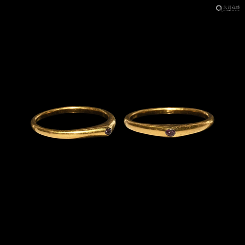 Medieval Gold Bishop's Stirrup Ring with …