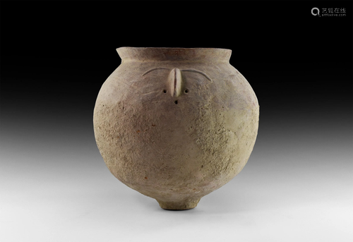 Roman Storage Vessel with Face