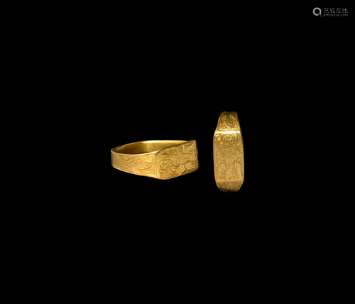 Medieval Gold Iconographic Ring