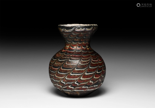 Roman Polychrome Glass Vase