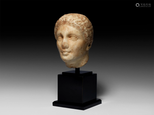 Greek Marble Head of a Youth