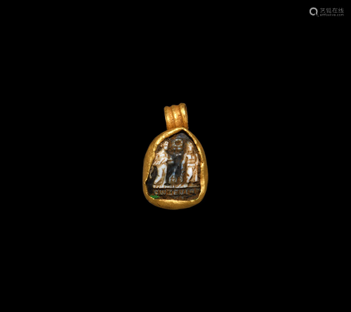 Gold Pendant with Asklepios and Hygieia Ca…