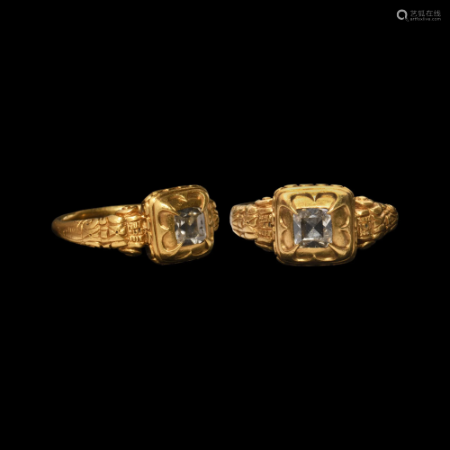 James I Period Gold Ring with Diamond