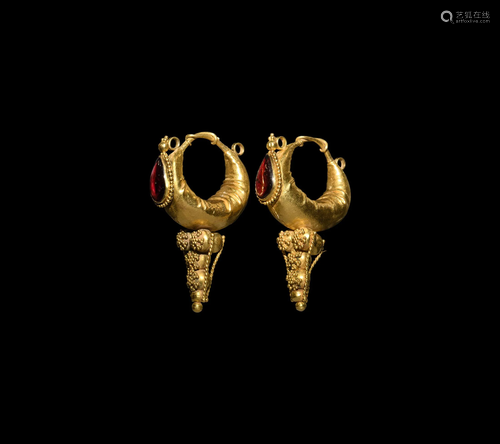 Elaborate Roman Gold Earring Pair