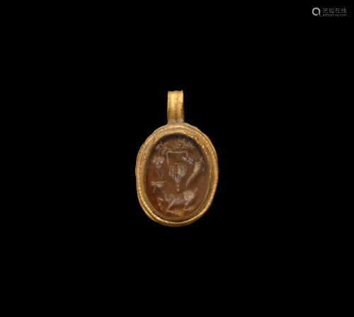 Roman Gold Pendant with Gemstone