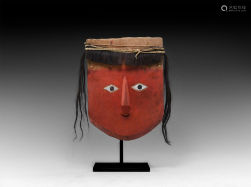 Pre-Columbian Chancay Mummy Mask wi…