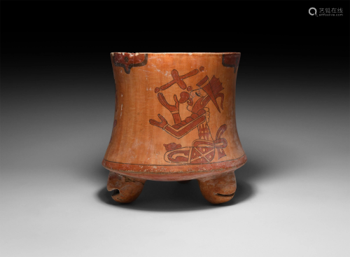 Mayan Vessel with Blood Ritual Scenes