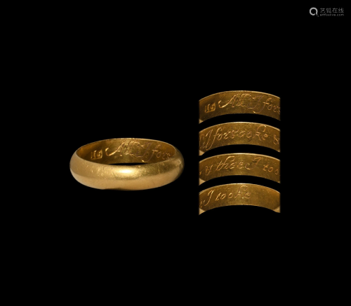 Gold 'All I Forsooke & Thee I Tooke' Posy Ring