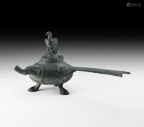 Roman Lamp with Elephant Spout and Eagle …