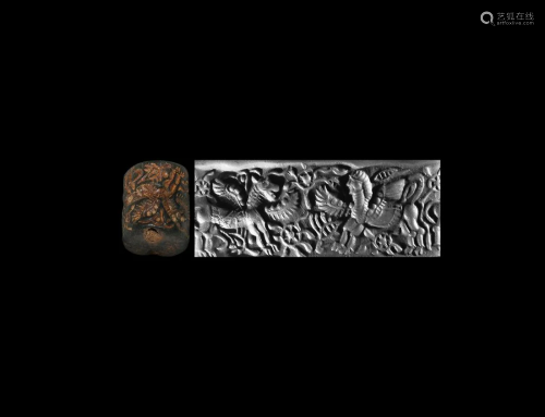 Achaemenid Cylinder Seal with Lion-Dragon