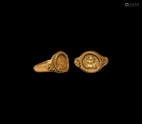 Roman Gold Ring with Bust of Sol