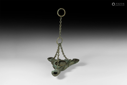 Roman Tri-Spouted Oil Lamp