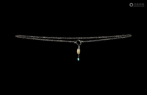 Viking Silver Chain with Gem Pendant